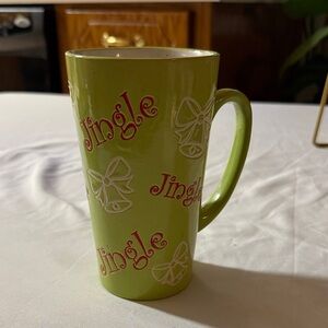 Green Holiday Mug with Red Accents